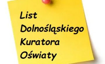 List Dolnośląskiego Kuratora Oświaty do Dyrektorów, Nauczycieli i Rodziców